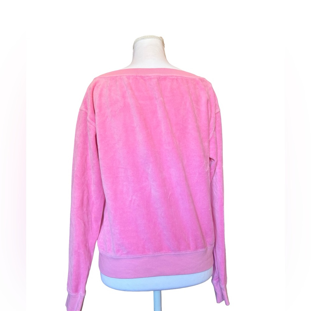Juicy Couture Pink Velour Sweatshirt Women’s XS Velour Crewneck Pullover - Picture 5 of 10